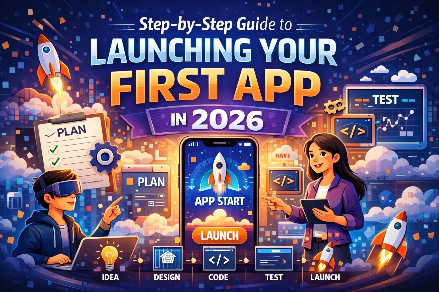 Read more about the article Step-by-Step Guide to Launching Your First Mobile App in 2026