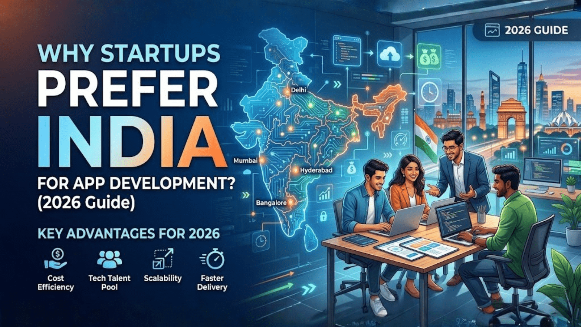 Read more about the article Why Startups Prefer India for App Development? (2026 Guide)